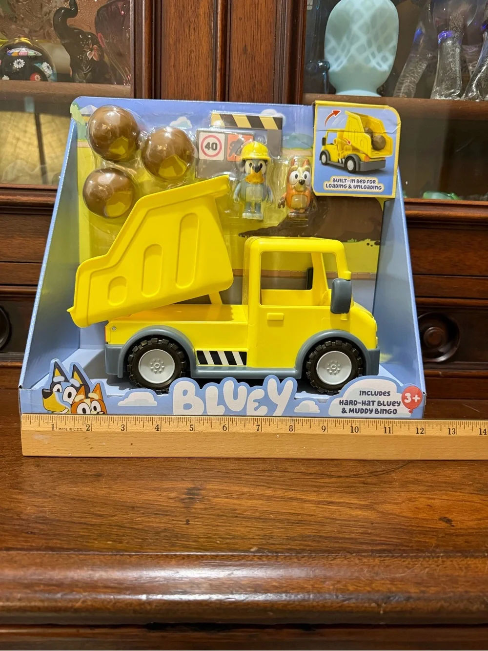 Bluey Dump Truck Playset w/ Bluey & Bingo Figures, Mud Balls, Stickers 3+